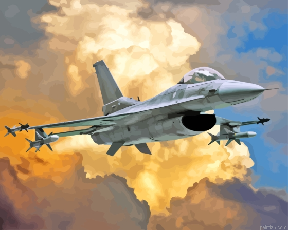 F16 Fighting Falcon Aircraft Paint By Numbers.png