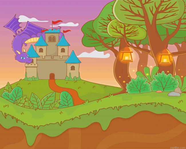 Fairytale Landscape Scene Paint By Numbers.png