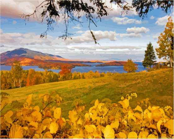 Fall At Moosehead Lake Maine Paint By Numbers.png