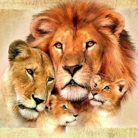 Family Of Lion Paint By Numbers.png