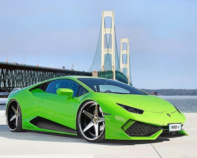 Fancy Green Lamborghini New Paint By Numbers.png