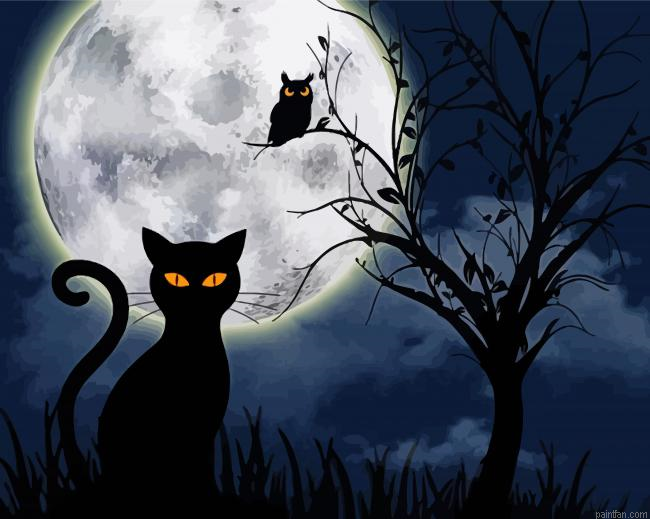 Fantasy Black Cat Paint By Numbers.png