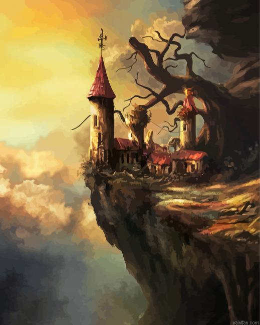 Fantasy Cliff Side Castle Paint By Numbers.png