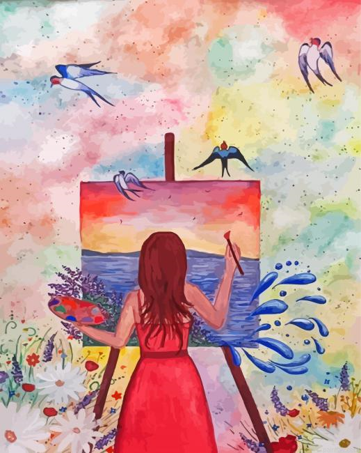 Fantasy Girl Painter Paint By Numbers.png