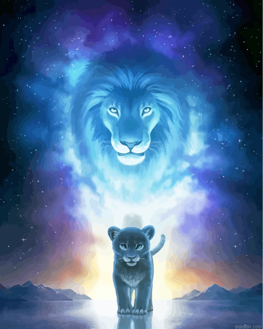 Fantasy Lion King Paint By Number.png