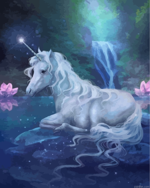 Fantasy White Unicorn Paint By Number.png