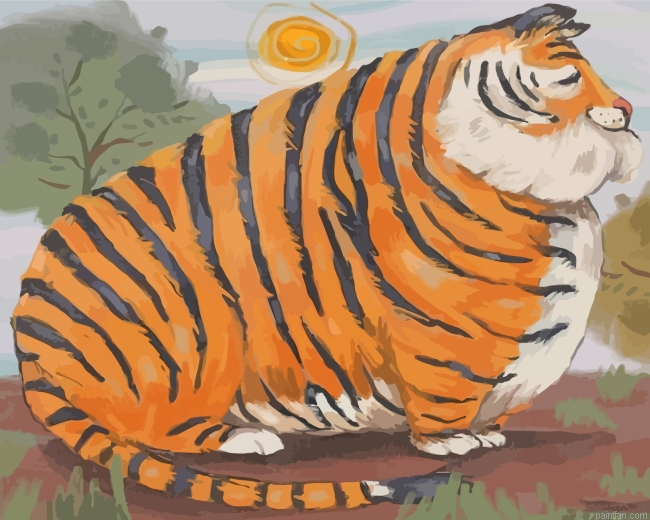 Fat Bengal Tiger Paint By Number.png