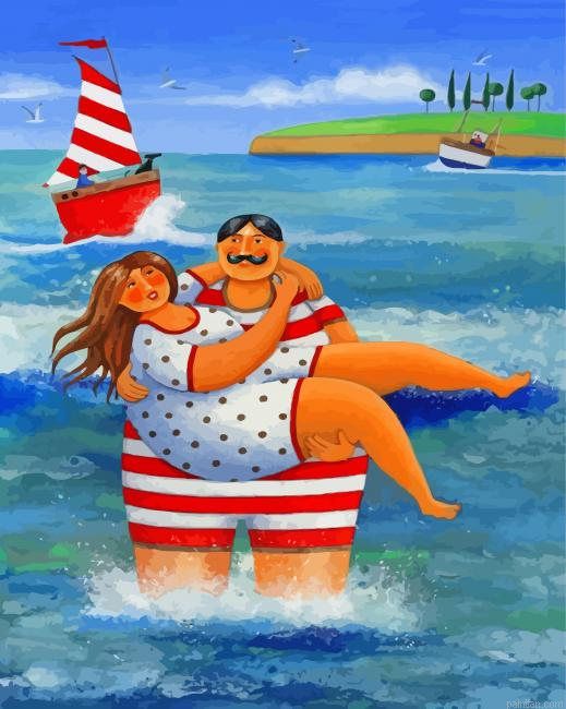 Fat Couples On The Beach Paint By Number.png