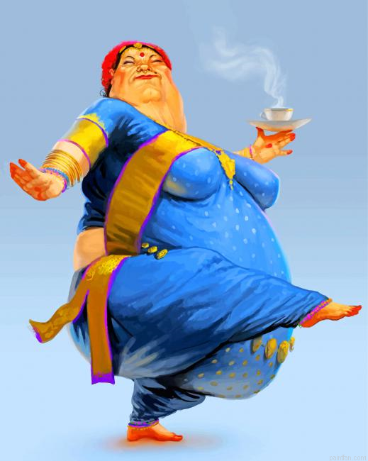 Fat Indian Woman Paint By Number.png