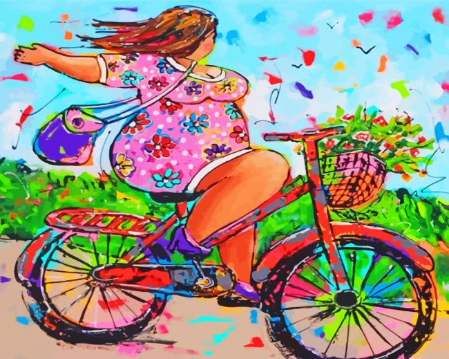 Fat Woman On Bicycle Paint By Number.png