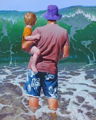 Father And Son On The Beach Paint By Number.png