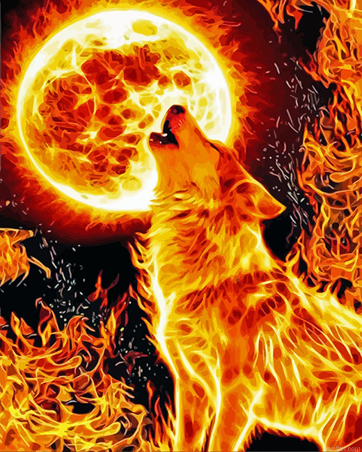 Fire Wolf Paint By Numbers.png