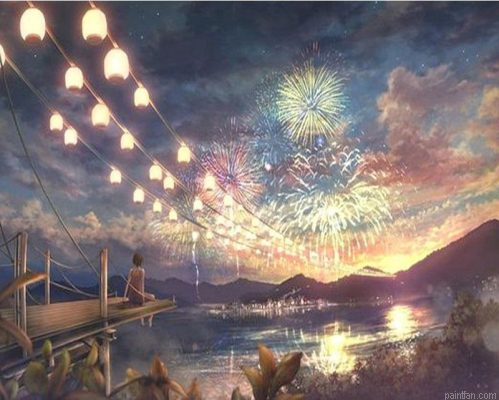 Fireworks At Nights Paint By Numbers.png