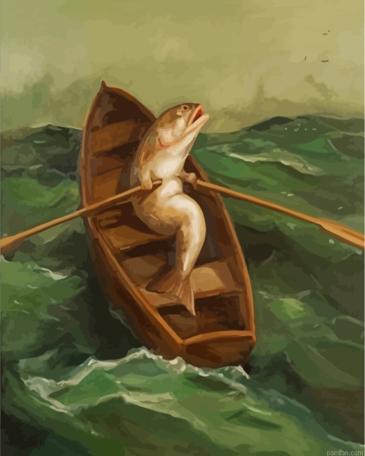 Fish Rowing A Boat Paint By Number.png