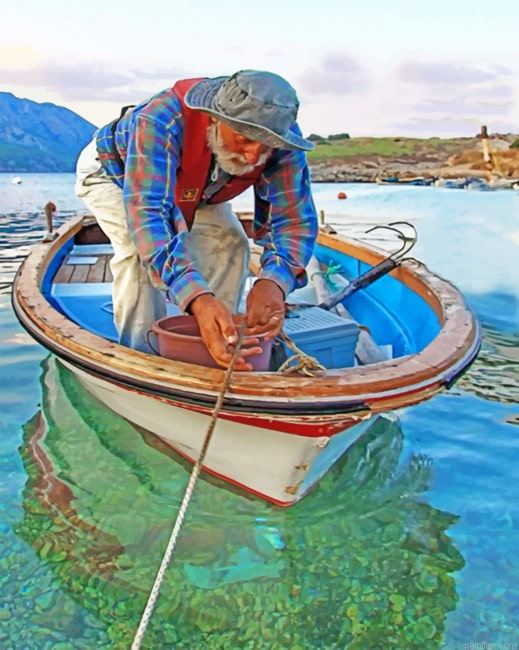 Fisherman On A Boat Seascapes Paint By Numbers.png