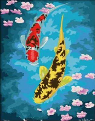 Fishes And Lotus Paint By Numbers.png