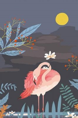 Flamingo At Night Paint By Numbers.png