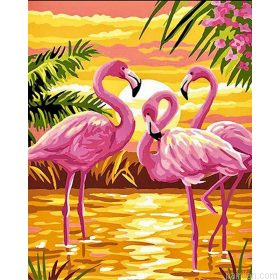 Flamingo At Sunset Paint By Numbers.png