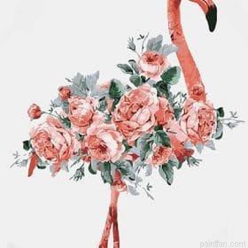 Flamingo Of Flowers Paint By Numbers.png