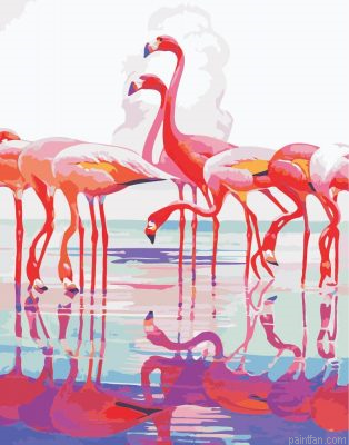 Flamingos On Water Paint By Numbers.png