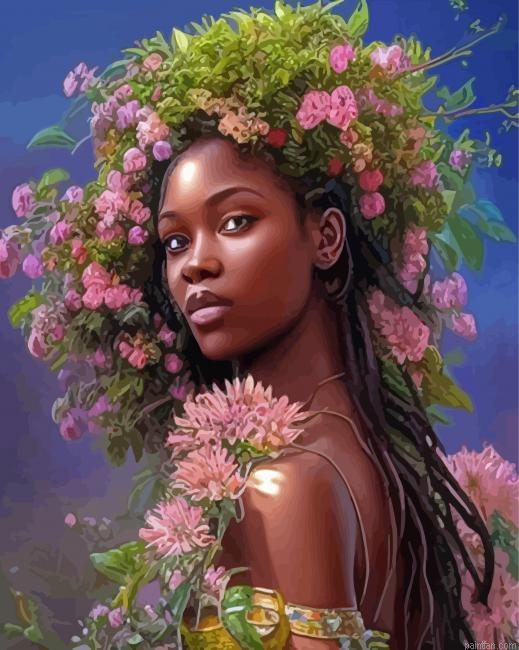 Floral African Queen Paint By Numbers.png