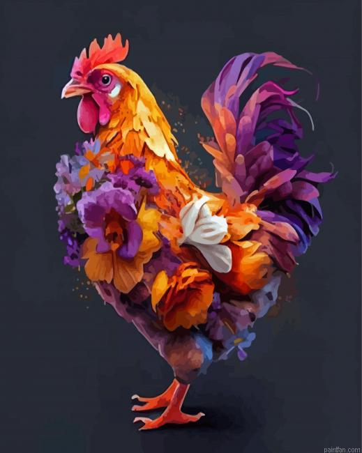 Floral Cock Paint By Numbers.png