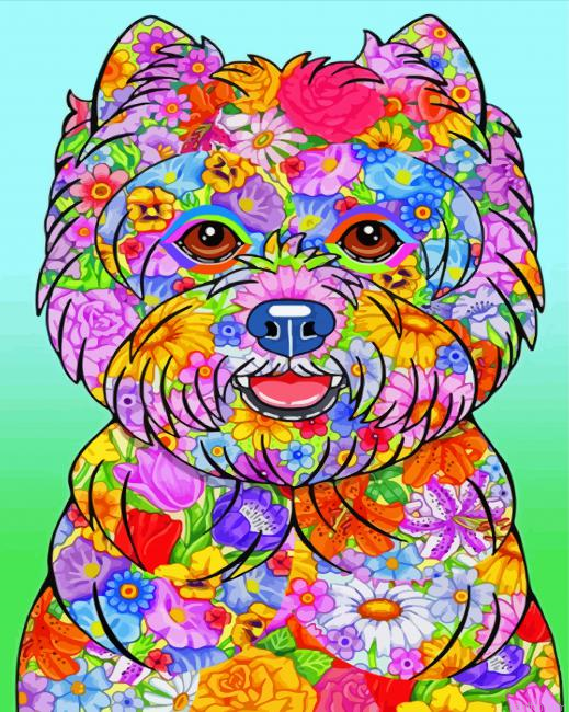 Floral Colorful Westie Paint By Numbers.png