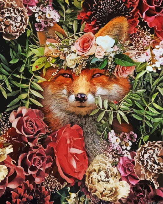 Floral Fox Paint By Number.png