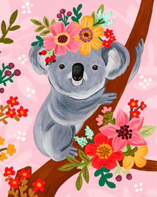 Floral Koala Paint By Number.png