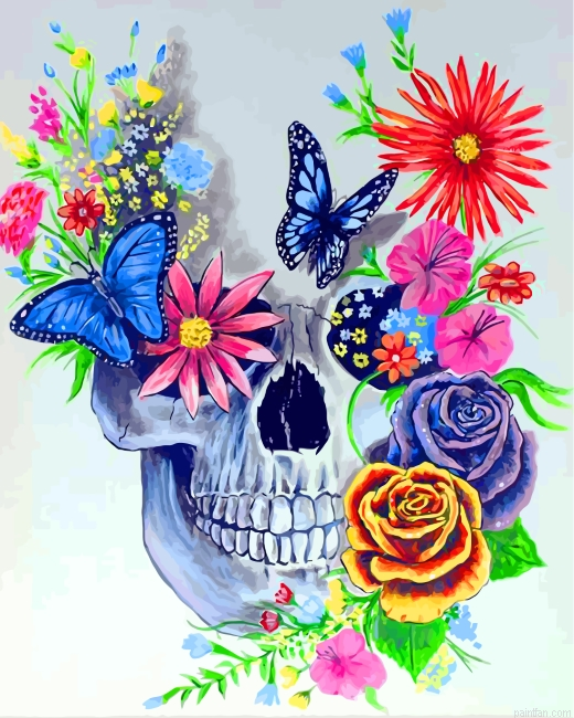 Floral Skull Paint By Number.png