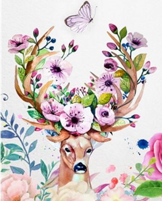 Flower Deer Paint By Numbers.png