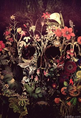 Flowering Skull Paint By Numbers.png