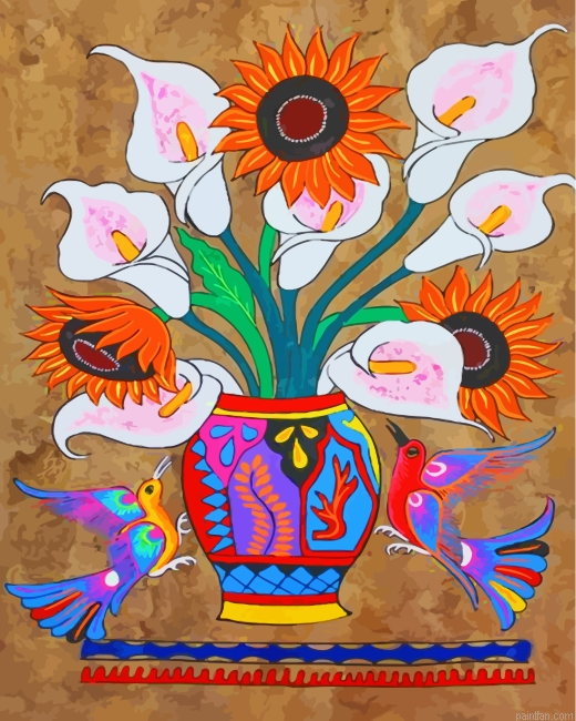 Flowers And Birds Mexican Folk Art Paint By Number.png