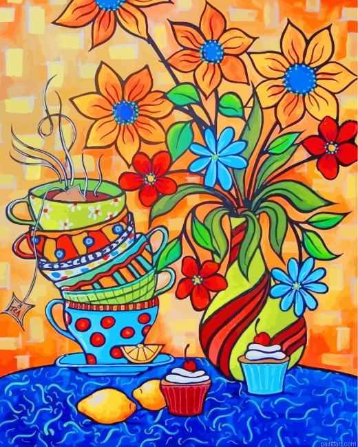Flowers And Cups Paint By Number.png