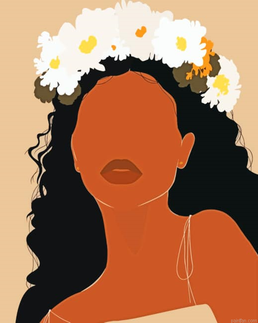 Flowers Black Girl New Paint By Numbers.png