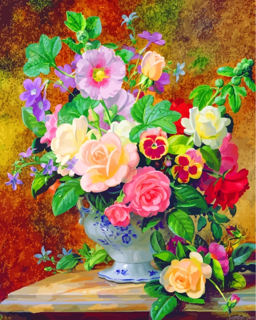 Flowers Bouquet In Vase Paint By Number.png