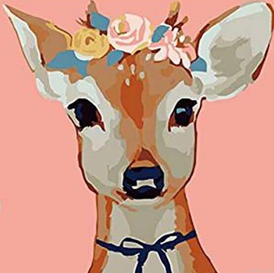 Flowers Deer Paint By Numbers.png