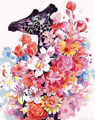 Flowers Giraffe Paint By Numbers.png
