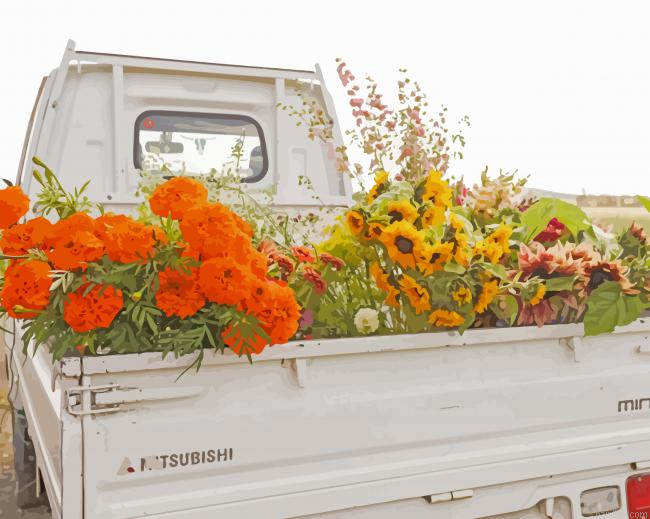 Flowers In Back Of Truck Paint By Numbers.png