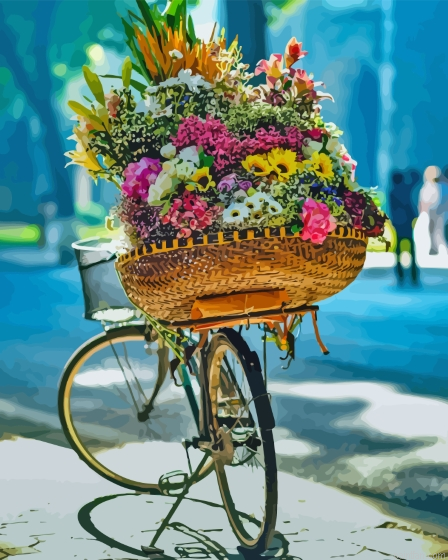 Flowers On Bicycle Paint By Numbers.png