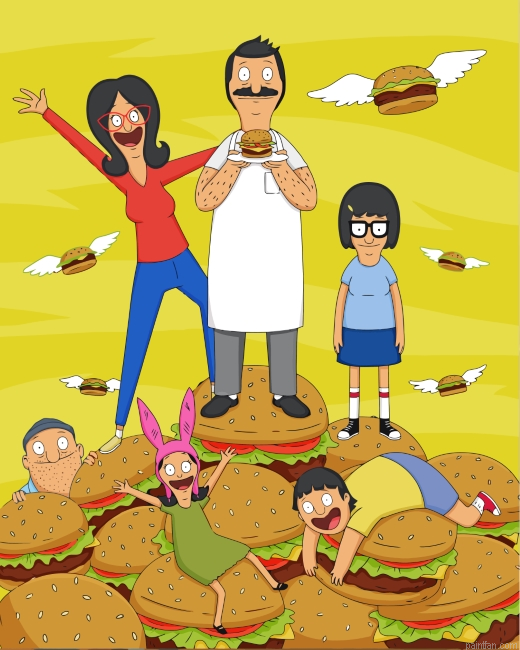 Flying Burgers Bobs Burgers Paint By Number.png
