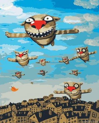 Flying Cats Paint By Numbers.png