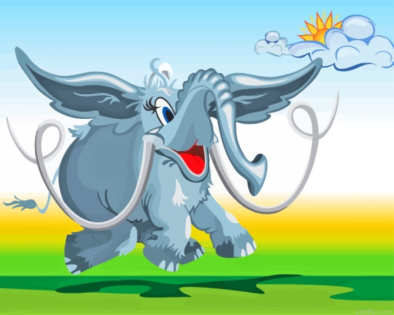 Flying Elephant Cartoon Paint By Numbers.png
