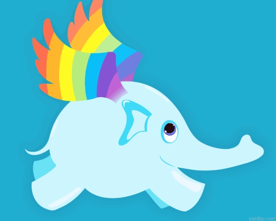 Flying Elephant With Colorful Wings Paint By Numbers.png