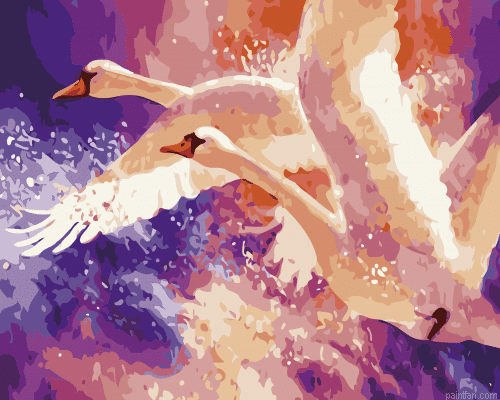 Flying Swans Paint By Numbers.png