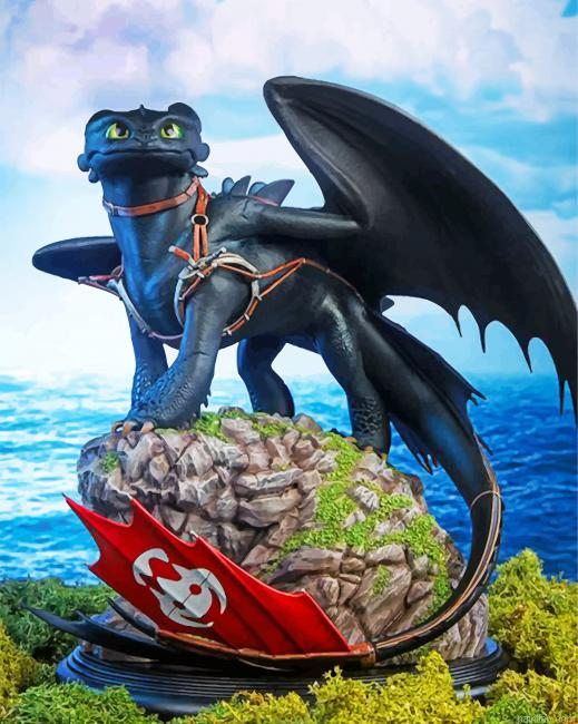Flying Toothless Dragon Paint By Number.png