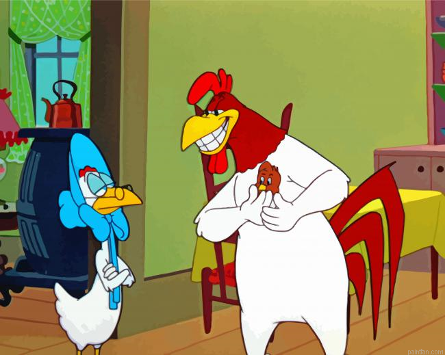 Foghorn Leghorn And Miss Prissy Paint By Numbers.png