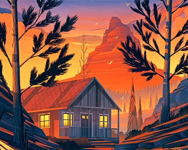 Forest Cabin Illustration Paint By Number.png