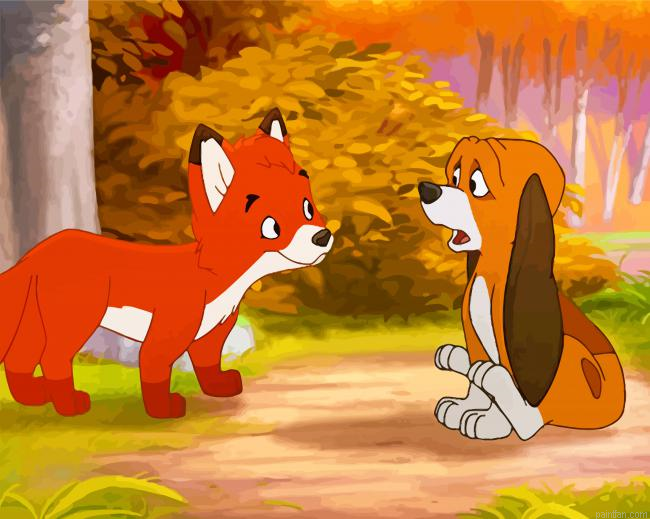 Fox And Hound Walt Disney Paint By Number.png