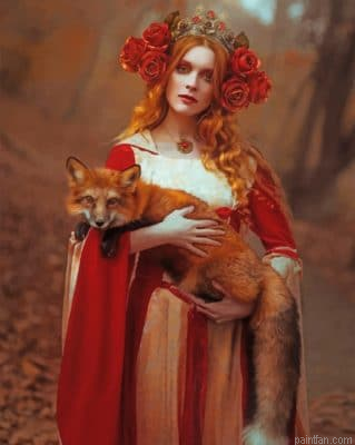 Fox And Woman Paint By Number.png